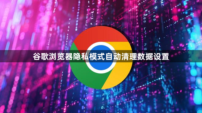 谷歌浏览器隐私模式自动清理数据设置1