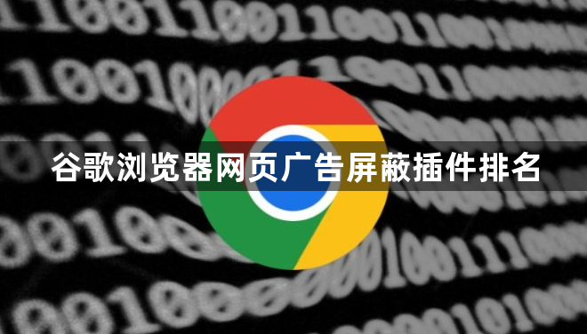 谷歌浏览器网页广告屏蔽插件排名1