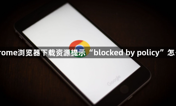 Chrome浏览器下载资源提示“blocked by policy”怎么办1